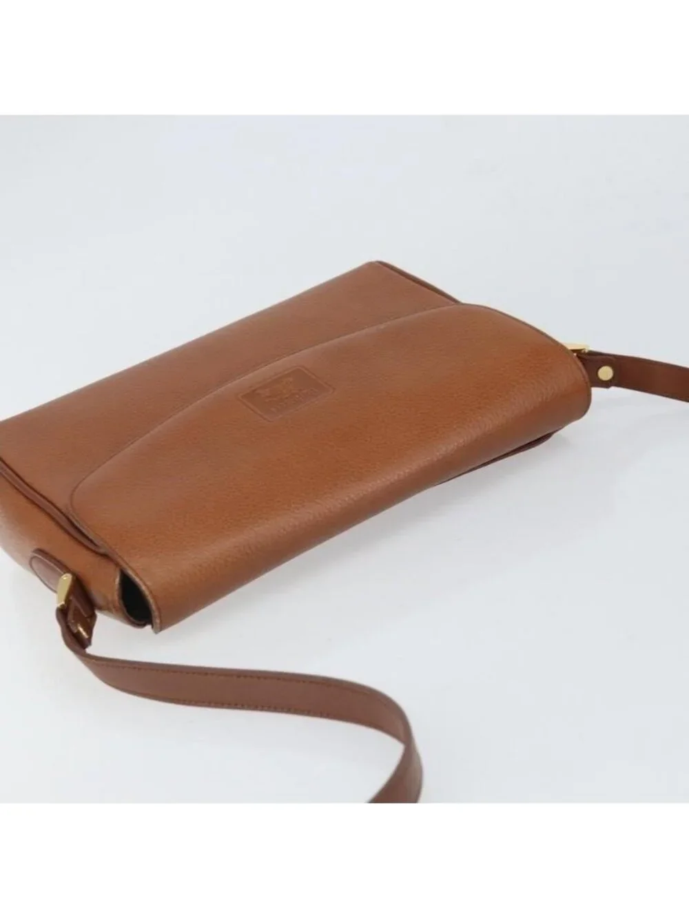 Authentic Burberrys Shoulder Bag Leather Brown Gold - Picture 13 of 16